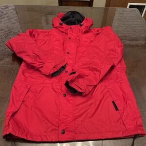 Vintage 90s REI Men's Red Gore-Tex Vented Rain Shell Hooded Lightweight jacket L